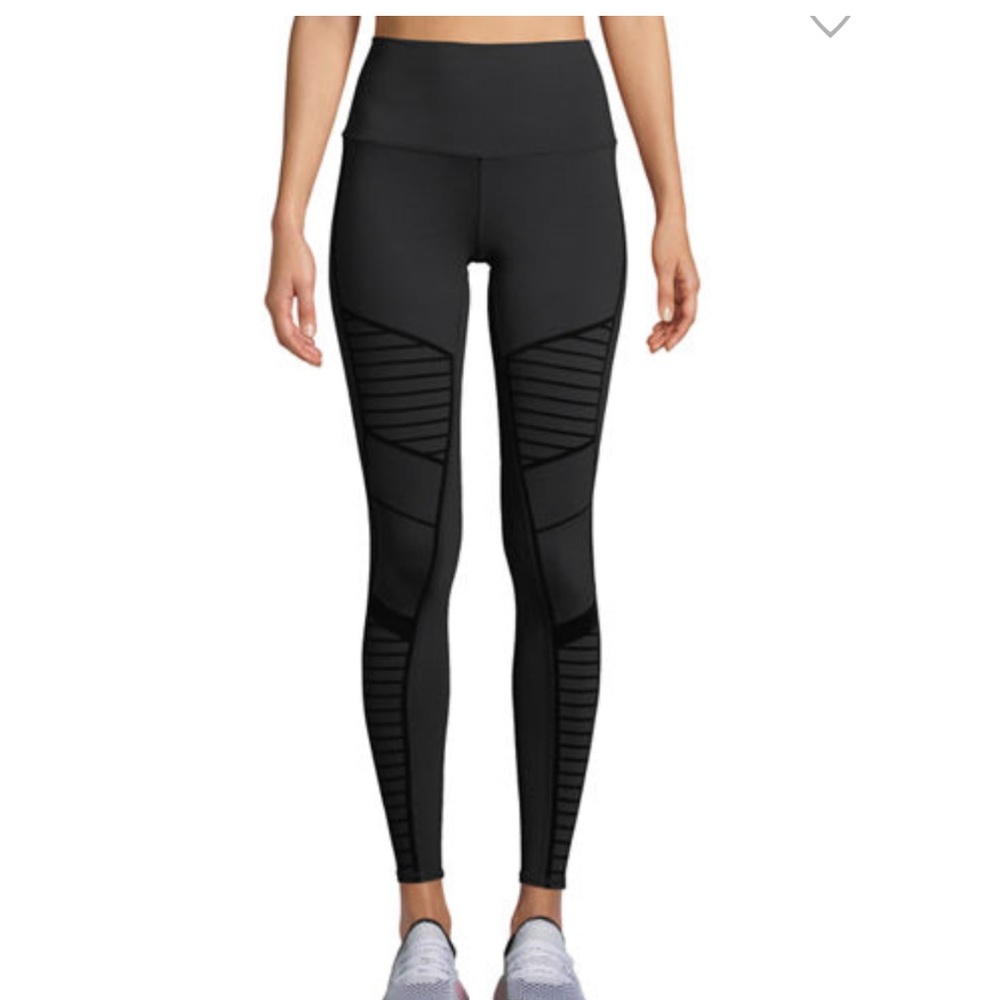 Alo Yoga Black Moto Legging flocked size XS